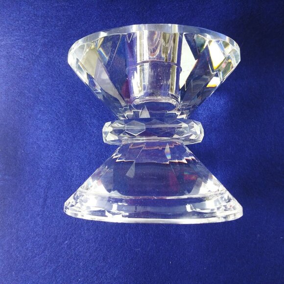 Taper and Pillar Crystal Glass Candle Holder Faceted Design Elegant Home Decor - Picture 4 of 7